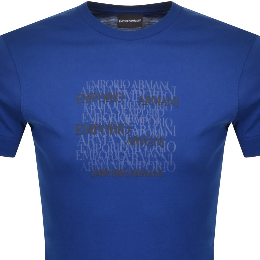 Alternative Image for ProductEmporio Armani Crew Neck Logo T Shirt Blue2